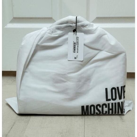 NWT LOVE MOSCHINO Red Heart Beige Satchel Shoulder Handbag MSRP $455 - Picture 12 of 15